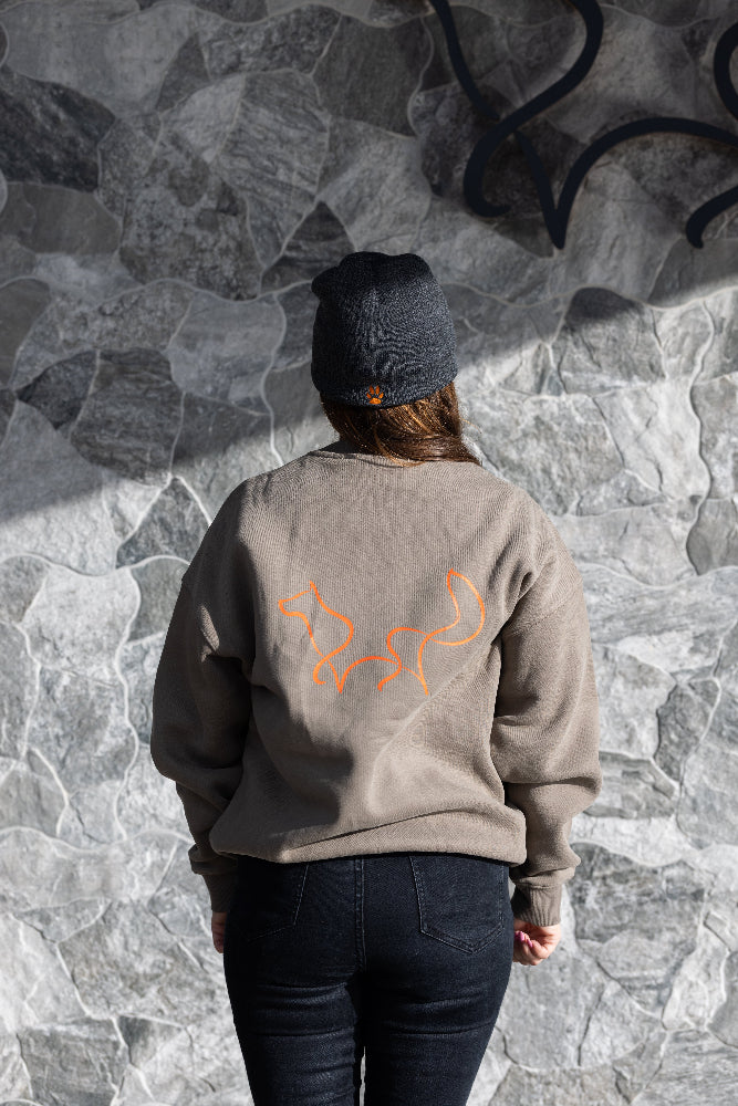 Foxdog fleecy crew - brown