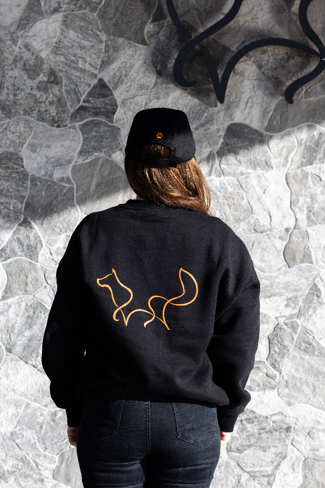 Foxdog fleecy crew - black